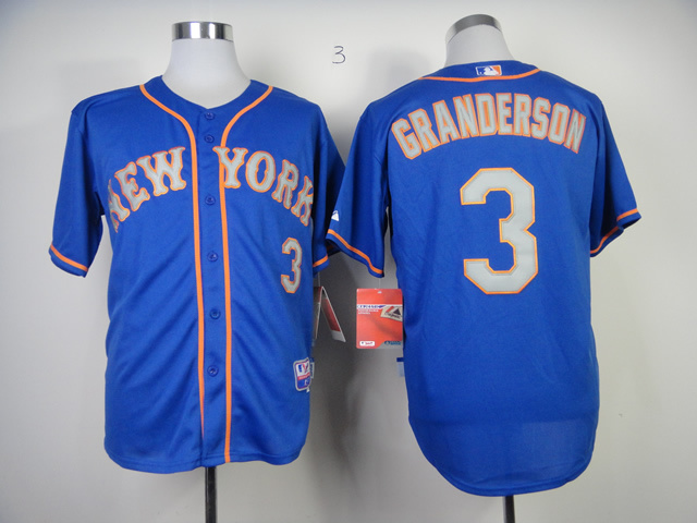 Men New York Mets 3 Granderson Blue MLB Jerseys